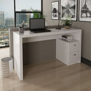 Mesa para Escritório 135,8cm com 2 gavetas ME4130 Branca
