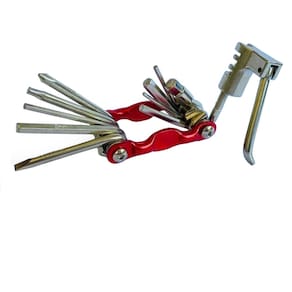 Kit de Chave 12 Funções Bicicleta Ciclismo Extrator Corrente Aço Multiuso Rava