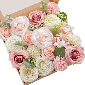 Flores artificiais Serwalin Pink Fake para buquês de casamento