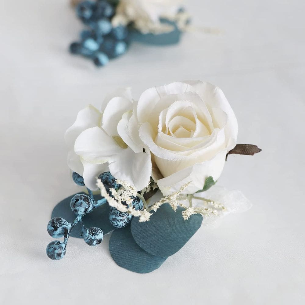 Buquê de noiva Uwedding Cascading White Rose Peony 23 cm