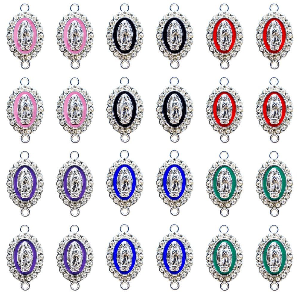 Conjunto de pingentes Morofme Virgin Mary, 24 peças com strass para joias