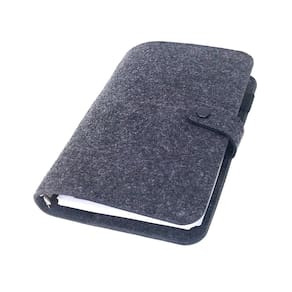 Conjunto de fichário de feltro A5 com páginas e bolso de fichário preto Zelten