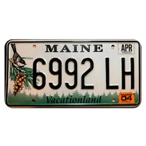 Placa De Carro Decor Em Madeira State Route - Maine