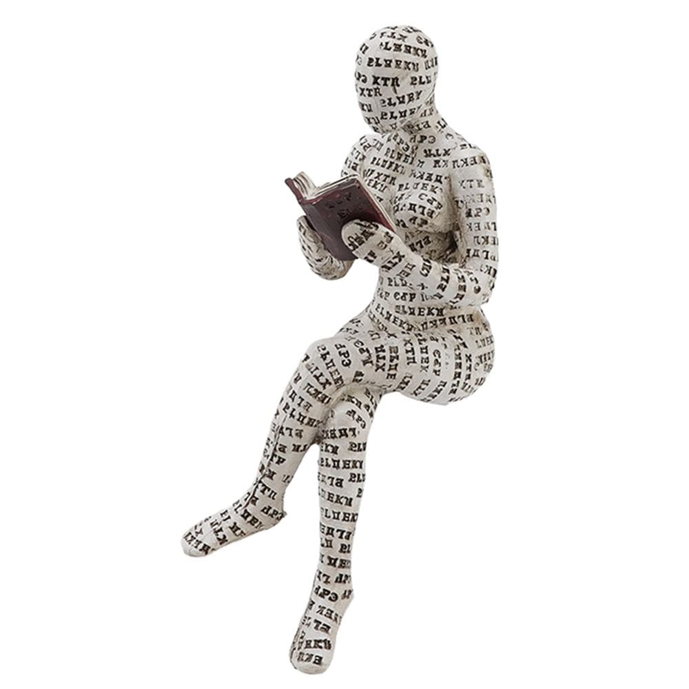 Estatueta Focket Reading Woman Resin Pulp Bookshelf Decor
