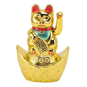 Ornamentos Focket Maneki Neko Lucky Cat 14 cm operados por bateria