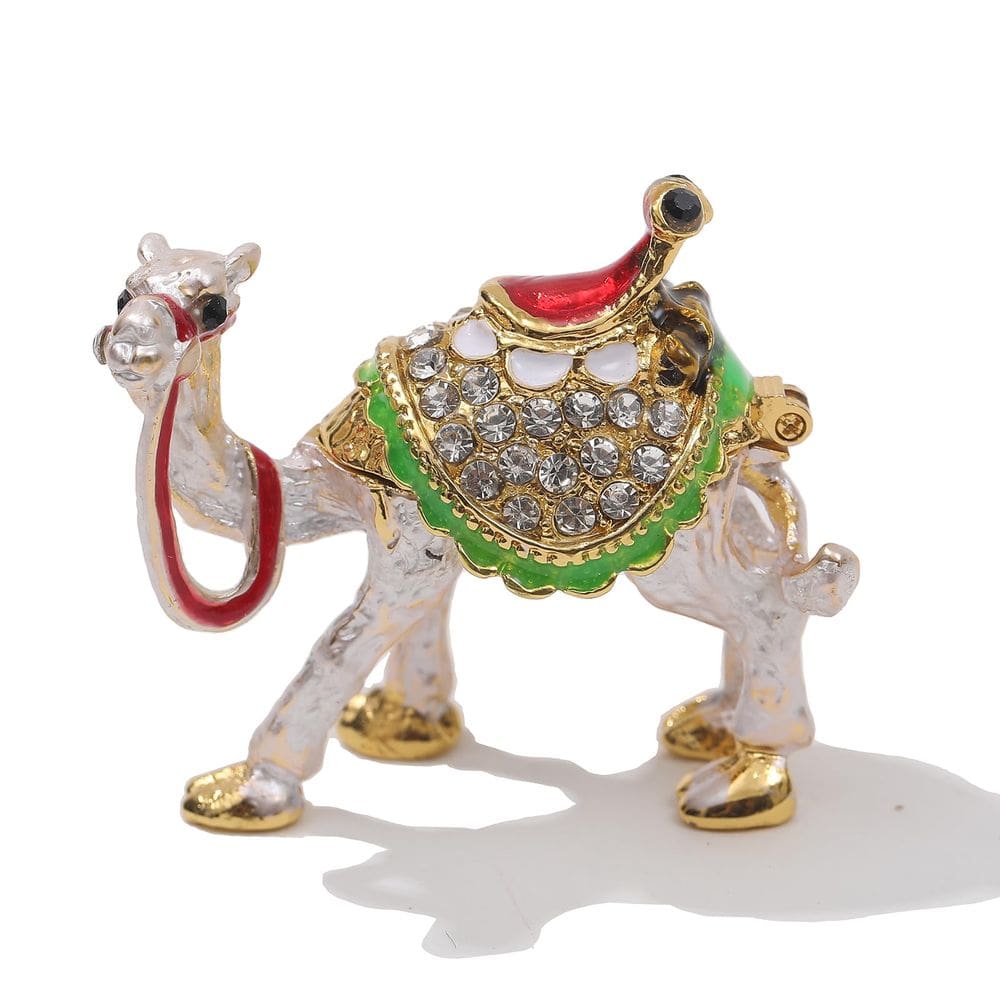 Caixa de joias SEVENBEES Camel Lover Gift com strass de cristal