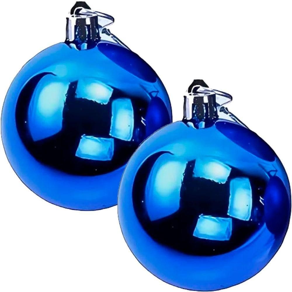 Kit 16 Bolas Azul Lisa Decoração Natalino árvore Natal 60mm