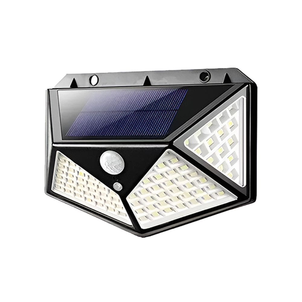 Luminária Solar 100 Leds Sensor de Movimento Lâmpada com 3 Funções Área Externa Jardim IP65