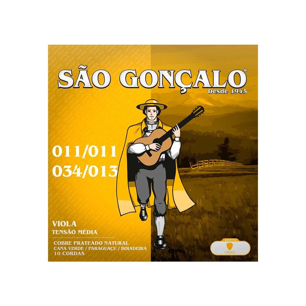 Encordoamento Cobre Prata P/ Viola Cebolao Re São Gonçalo 16703