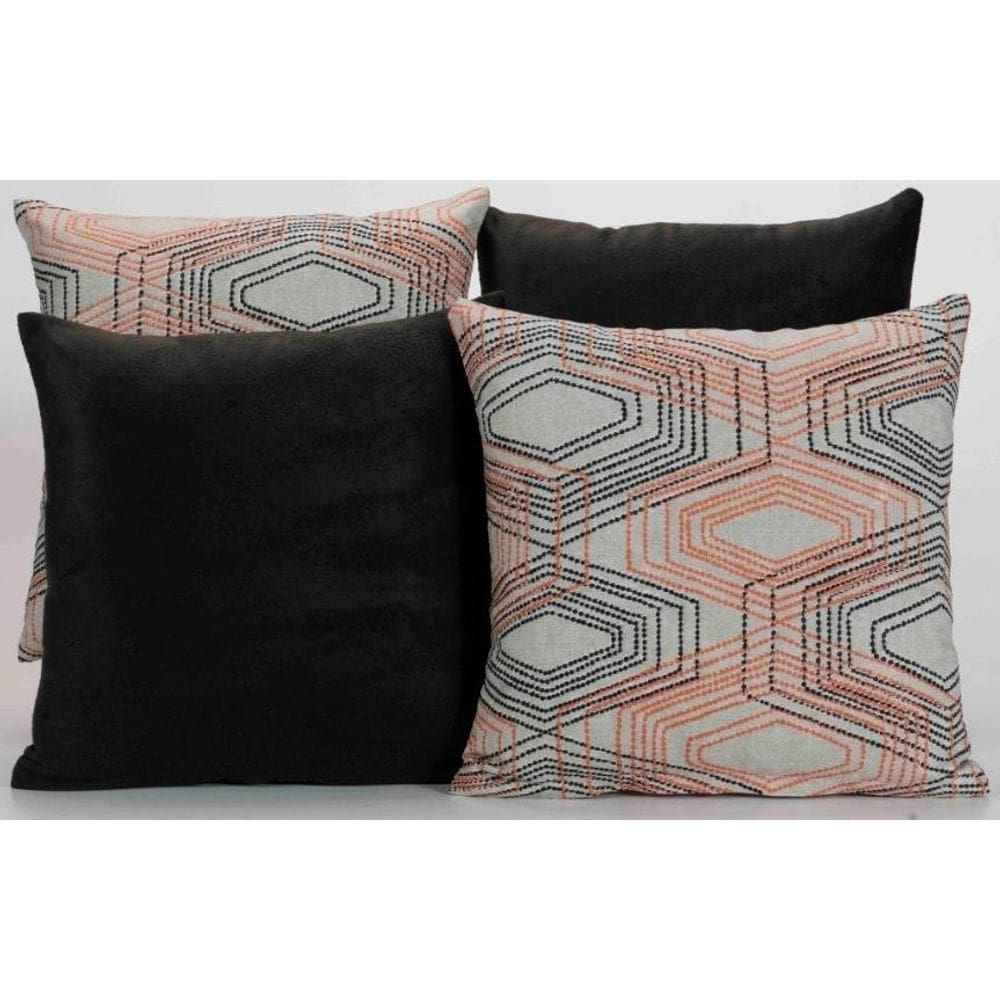 Kit 4 Almofadas Decorativas Para Sofá Estampa Preto
