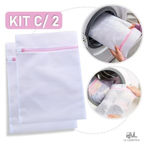Kit 2 Saquinho De Lavar Roupa Intima Delicada Maquina 30X40