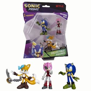 Sonic 3 Bonecos Tails Pirata, Rusty Rose e Sonic - Candide