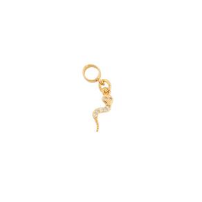 Berloque Serpente Cravejada Cristal Banhado a Ouro