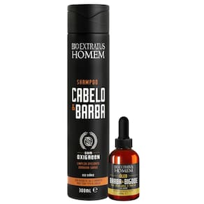 Kit Bio Extratus Homem Cabelo & Barba Shampoo 300ml + Óleo 40ml