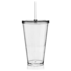 Copo Shake com Tampa e Canudo - 550ml - KrystalON