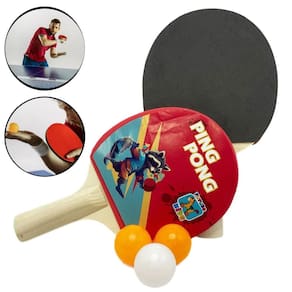 Kit Ping Pong Tênis Mesa Com 2 Raquetes E 3 Bolinhas