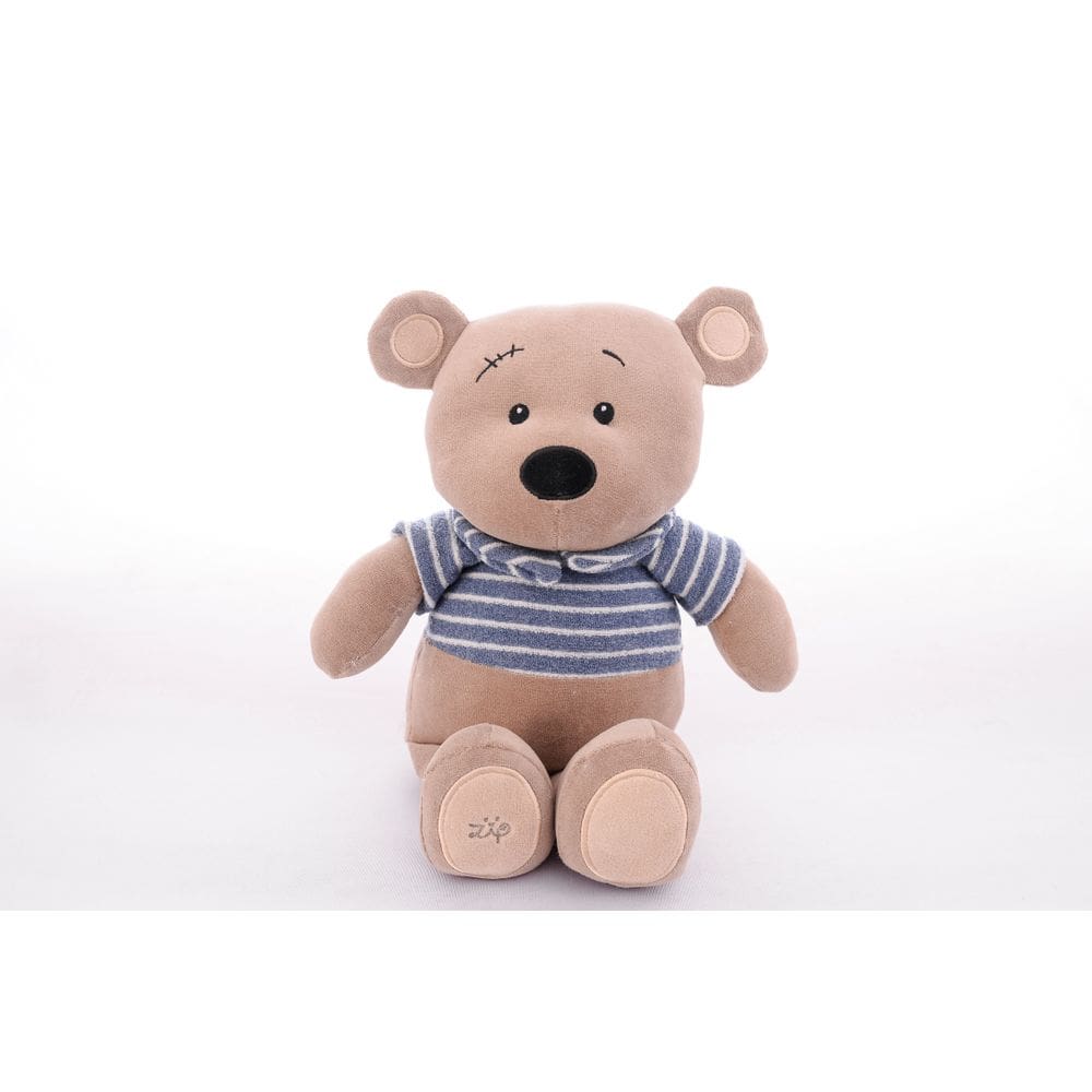 Urso Pelucia Tom Bege E Azul Zip Toys Macio Antialérgica