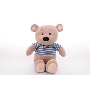 Urso Pelucia Tom Bege E Azul Zip Toys Macio Antialérgica