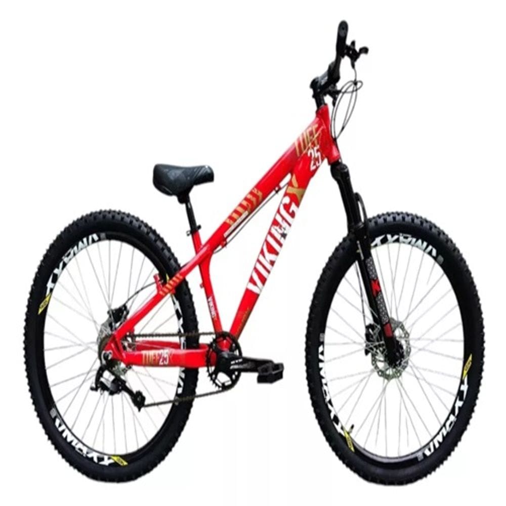 Bicicleta  Vikingx Vermelho Aro 26 Single Wheeling Freio Hidráulico
