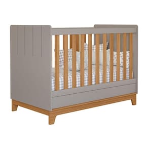 Berço Minicama Infantil Americano Grade Fixa Regulagem De Altura Mdf Biscoito Permobili
