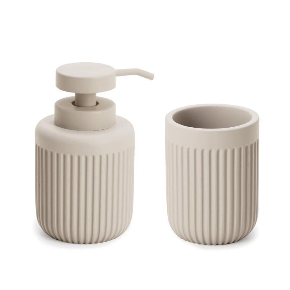 Kit Lavabo Luxo Dispenser Sabonete Líquido Porta Escova