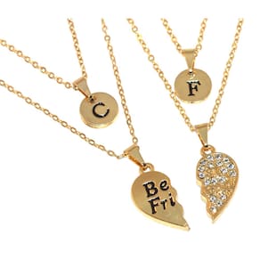 Colar Cordão Amigas Amizade Best Friends Forever Folheado