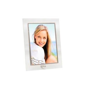 Porta Retrato Vidro Reto Prime Borda Prata 10x15 Vertical – Tuut