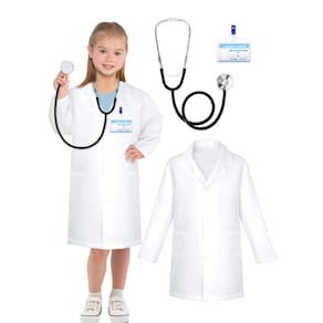 Kit médico Popsunny para crianças de 3 a 6 anos com estetoscópio e casaco