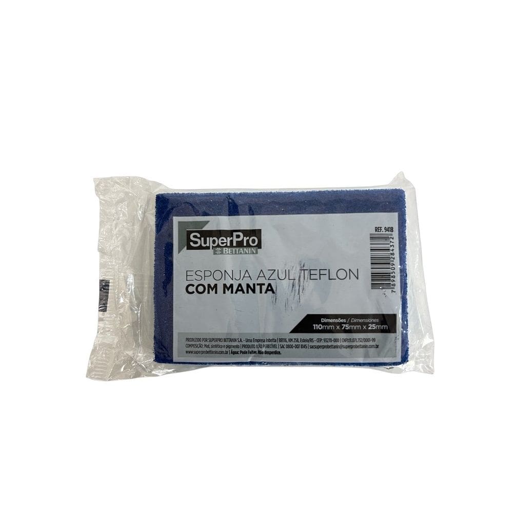 Esponja Teflon Com Manta Azul Super Pro