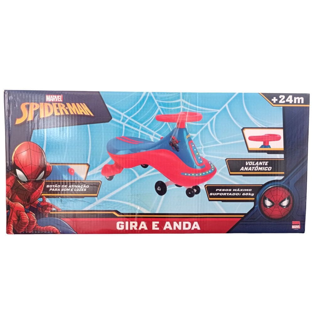 Carrinho Gira e Anda com Luz - Spider-Man HONGYAO