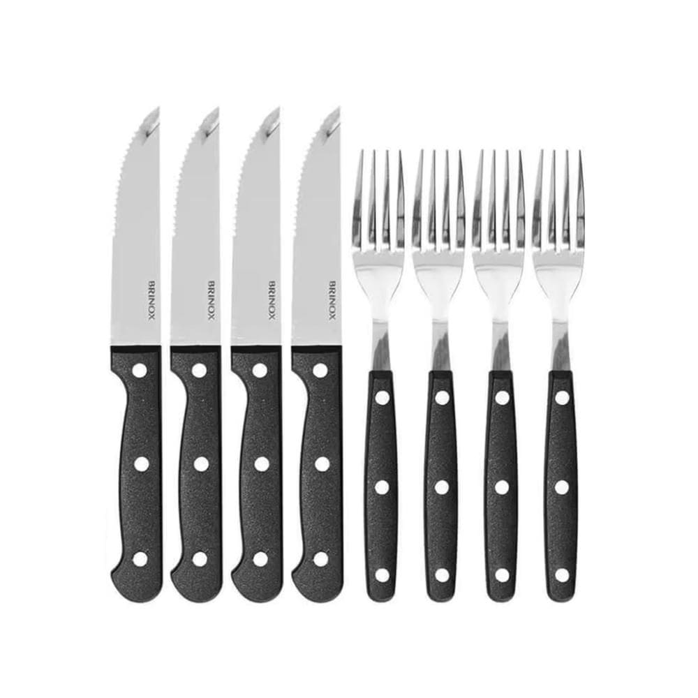 Conjunto Para Churrasco Robustez E Estilo 8 Peças Em Aço Inox Brinox