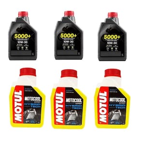 Kit 3X Óleos Motul 5000+ 10W300 + 3X Motocool Honda Cb600 Hornet Cb650 Cbr650