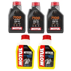 Kit Troca De Oleo Moto 3X Motul 7100 10W400 + 2X Motocool Expert Anticongelante Mt07