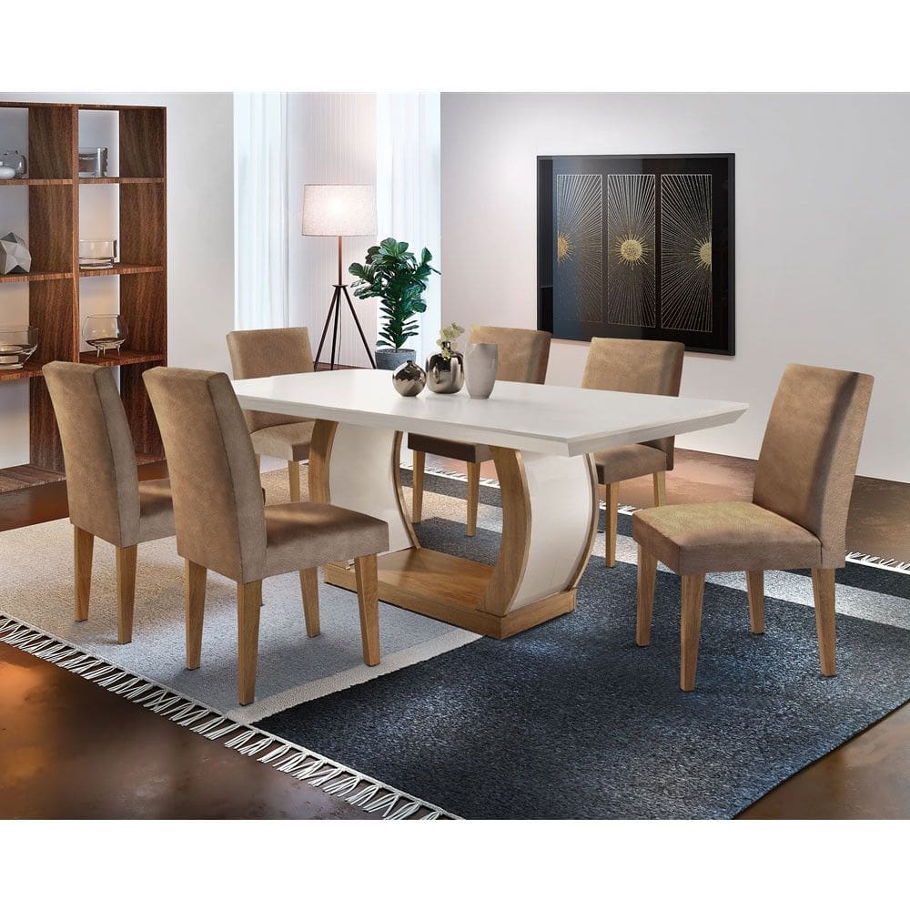 Sala de Jantar Milena 6 cadeiras Grécia Rufato