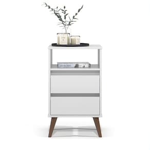Mesa De Cabeceira Retrô Roma Branco - EJ Móveis