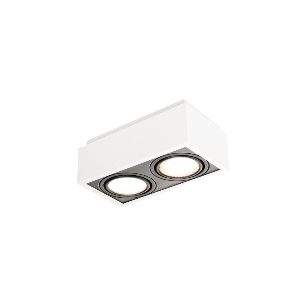 Spot De Sobrepor Newline Box Para 2 Lâmpadas Ar111 Gu10 Bivolt Branco Preto