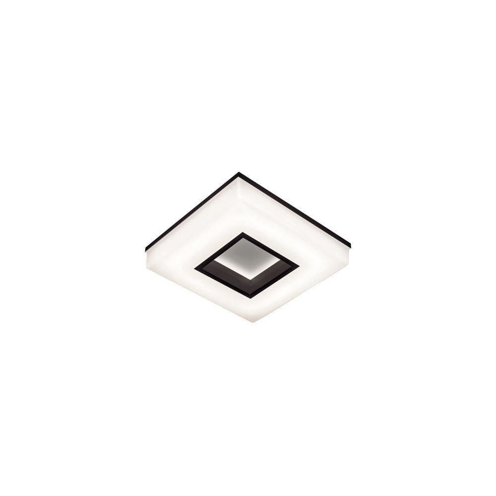 Plafon Newline Wide 490 Led 26cm Bivolt Preto 3000k Luz Amarela