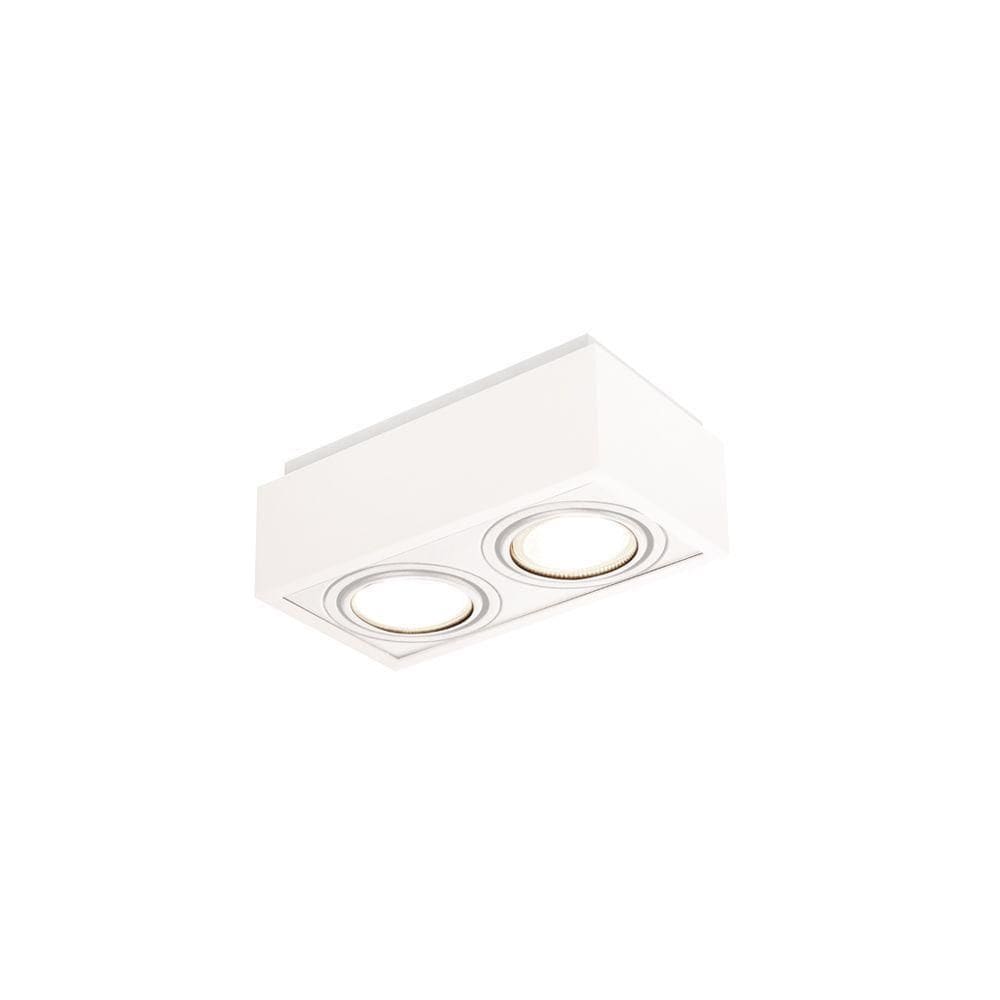 Spot De Sobrepor Newline Box Para 2 Lâmpadas Mr16 Gu10 Bivolt Branco