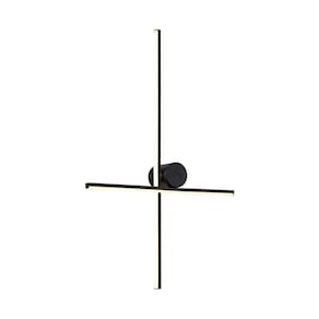 Arandela Nordecor Nien 40cm+60cm 20w Led Bivolt Preto 3000k Luz Amarela 2936