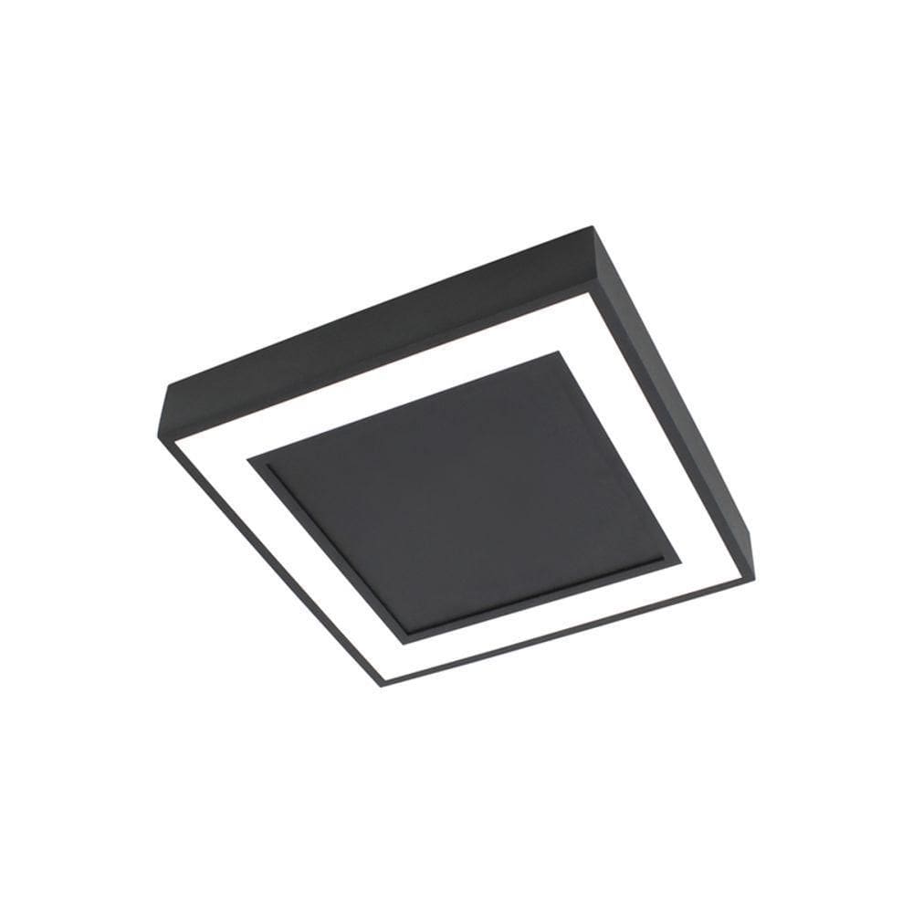Plafon Newline Fit Edge Pl0121 17w 23cm Bivolt Preto 3000k Luz Amarela