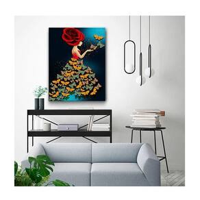 Quadro Arte Conceito Butterfly Mistress C- Moldura Marrom E Vidro Tamanho:120 X 80 Cm