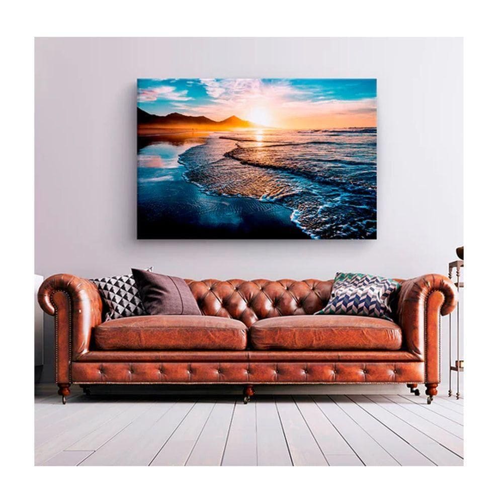 Quadro Paisagens E Natureza Amazing Beautiful Sunset Borda Infinita Tamanho:90 X 60 Cm