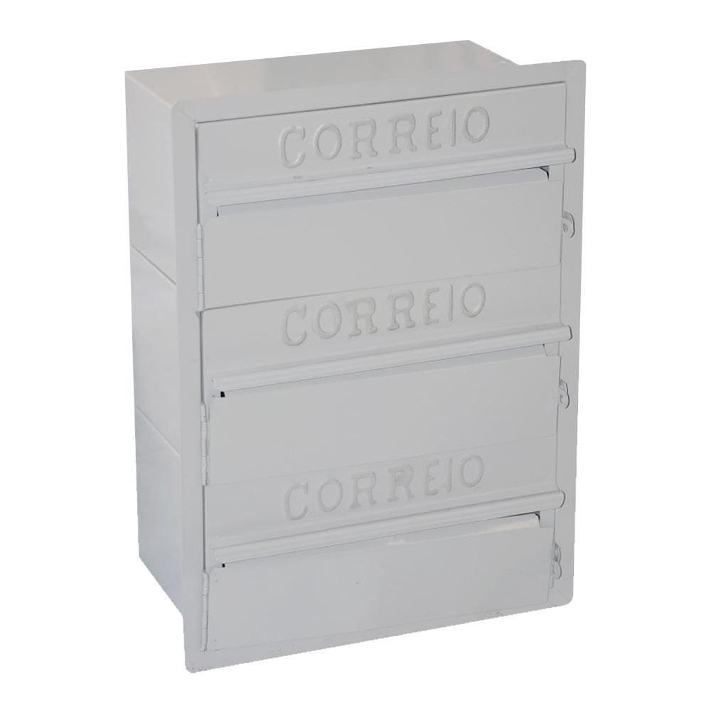 Caixa De Correio Condomínio Com 3 Módulos 16X25X36 Cm Dragão