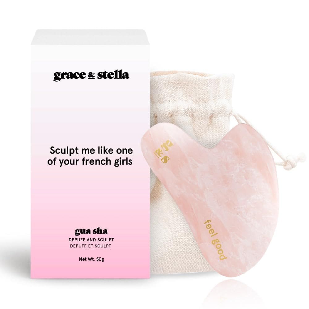 Ferramenta de massagem Gua Sha grace & stella Rose Quartz