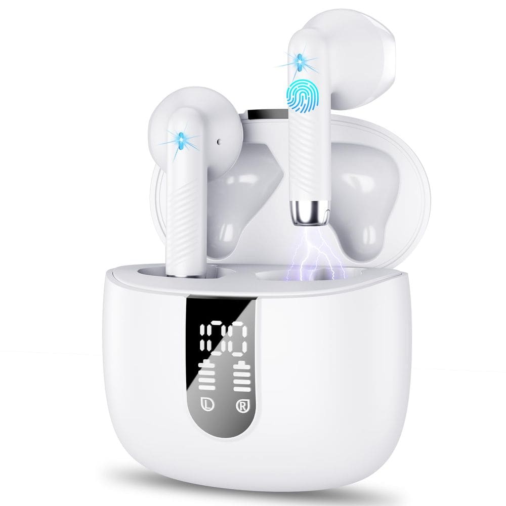 Fones de ouvido sem fio QXQ 2024 Bluetooth 5.4 Estéreo Baixo IP7 Branco