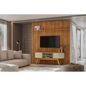 Painel com Rack New Laguna Para TV até 75 Polegadas - Cumaru Opala - Madetec