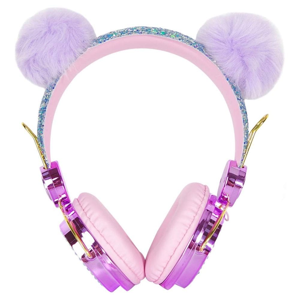 Fones de ouvido HEALLILY para crianças e crianças acima da orelha com microfone roxo