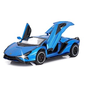 Carro de brinquedo SASBSC Lambo Sian FKP3 com luz e som para meninos a partir de 3 anos, azul