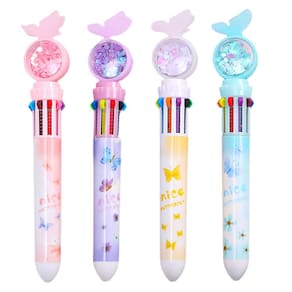 Caneta esferográfica YQKoop 10 em 1 multicolorida de 0,5 mm, pacote com 4