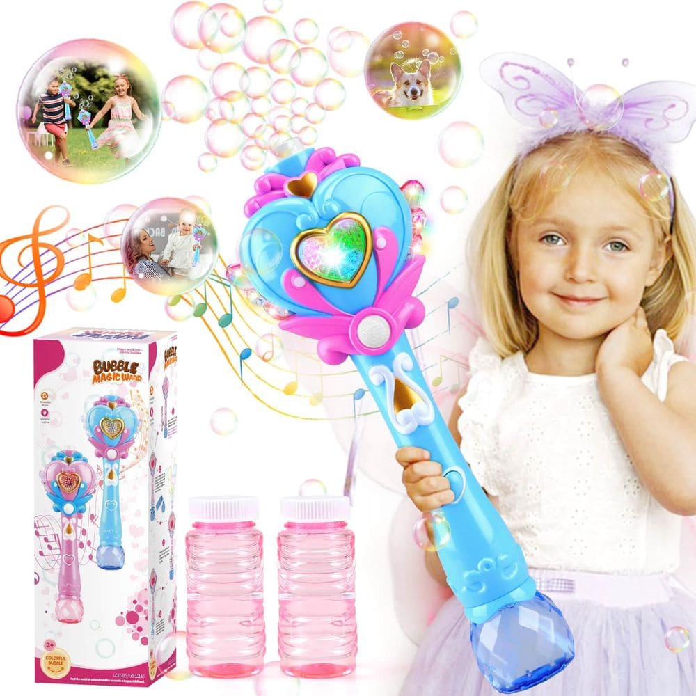 Máquina de bolhas Dolanus Princess com luz para crianças de 3 a 8 anos